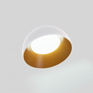 Lampada da soffitto LED obliqua CCT 12W - Effetto legno - ø35cm