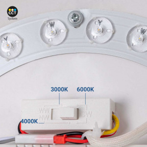 Lampada da soffitto LED obliqua CCT 12W - Effetto legno - ø35cm