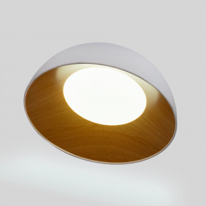 Lampada da soffitto LED obliqua CCT 24W - Effetto legno - ø50cm