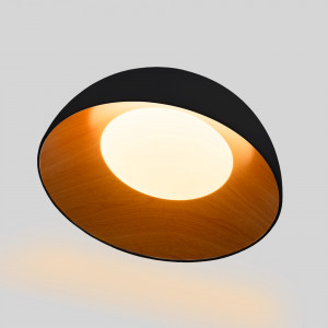 Lampada da soffitto LED obliqua CCT 24W - Effetto legno - ø50cm