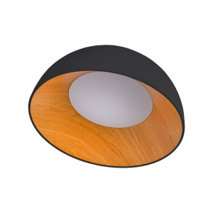 Lampada da soffitto LED obliqua CCT 24W - Effetto legno - ø50cm