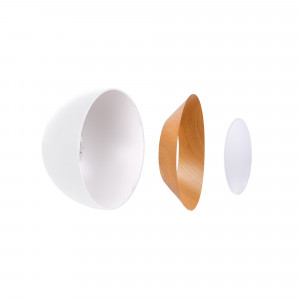 Lampada da soffitto LED obliqua CCT 12W - Effetto legno - ø35cm