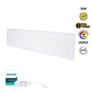 Pannello LED Backlight da incasso 120x30cm 36W -135lm/W - UGR22 - Driver Philips - IP40