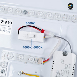 Plafoniera LED CCT 24W - Legno e policarbonato - ø40cm - IP22