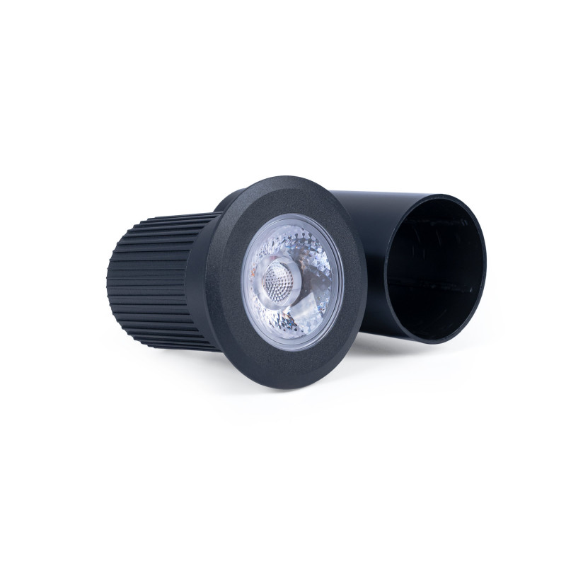 Faro da incasso a terra a 10W LED - Bianco caldo - IP67 - Colore nero