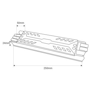 dimensioni Alimentatore Slim 300W 24V - 12,5A - Ciabatta elettrica a connessione rapida - IP20