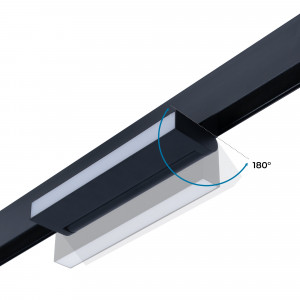 Faretto lineare orientabile opalino CCT a binario magnetico 48V - 12W - dimmerabile DALI-2