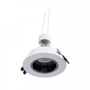 KIT Anello da incasso Ø90mm (bianco/grigio) + Lampadina GU10 5,4W + Portalampada