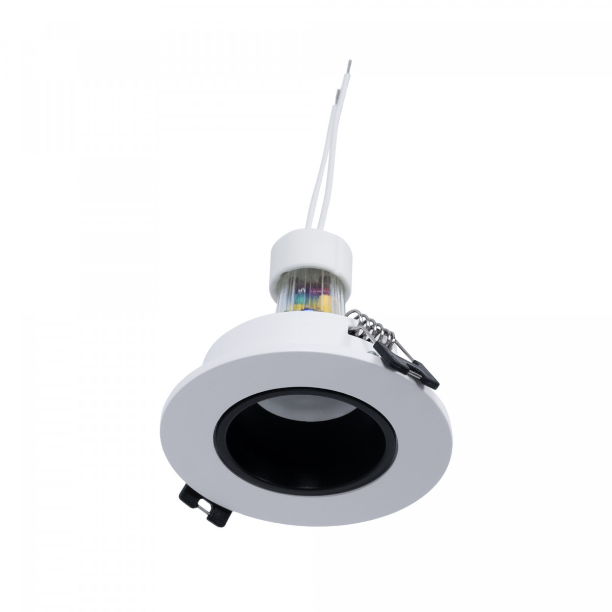 KIT Anello da incasso Ø90mm (bianco/nero) + Lampadina GU10 5,4W + Portalampada