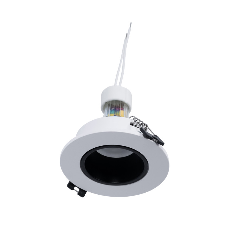 KIT Anello da incasso Ø90mm (bianco/nero) + Lampadina GU10 5,4W + Portalampada