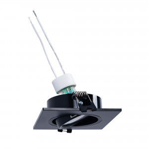 KIT Anello downlight quadrato 93x93mm (nero) + Lampadina GU10 5,4W + Portalampada