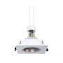 KIT Anello downlight quadrato 93x93mm (bianco/champagne) + Lampadina GU10 5,4W + Portalampada