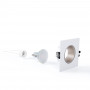 KIT Anello downlight quadrato 93x93mm (bianco/champagne) + Lampadina GU10 5,4W + Portalampada