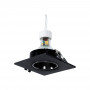 KIT Anello downlight quadrato 93x93mm (nero/grigio) + Lampadina GU10 5,4W + Portalampada