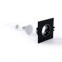 KIT Anello downlight quadrato 93x93mm (nero/grigio) + Lampadina GU10 5,4W + Portalampada