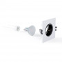 KIT Anello downlight quadrato 93x93 mm (grigio/bianco) + Lampadina GU10 5,4W + Portalampada