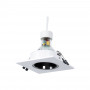 KIT Anello downlight quadrato 93x93 mm (grigio/bianco) + Lampadina GU10 5,4W + Portalampada