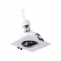 KIT Anello downlight quadrato 93x93 mm (grigio/bianco) + Lampadina GU10 5,4W + Portalampada