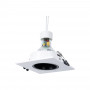 KIT Anello downlight quadrato 93x93mm (nero/bianco) + lampadina GU10 5,4W + portalampada