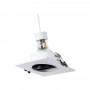 KIT downlight quadrato 93x93mm (nero/bianco) + lampadina GU10 5,4W + portalampada