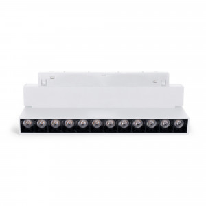 Faretto lineare orientabile per guida magnetica 48V- 12W - 4000K - Chip OSRAM - UGR18 - Bianco | illuminazione a binario design