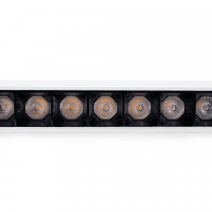 Faretto lineare orientabile per guida magnetica 48V- 12W - 4000K - Chip OSRAM - UGR18 - Bianco | illuminazione a binario design