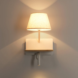 Lampada da parete "Artin" - Con faretto LED orientabile e porta USB - E27 + 3W