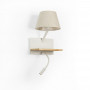 Lampada da parete "Artin" - Con faretto LED orientabile e porta USB - E27 + 3W