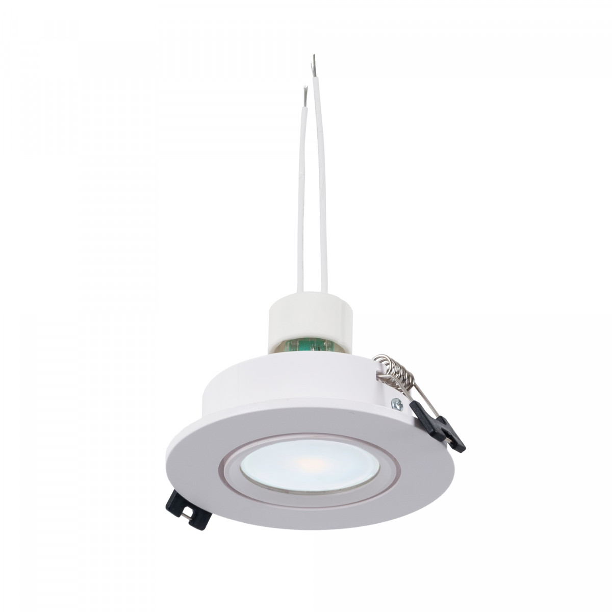 KIT Faretto da incasso basculante Ø90mm (bianco) + lampadina GU10 5,4W + portalampada | faretti da incasso LED