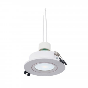 KIT Faretto da incasso basculante Ø90mm (bianco) + lampadina GU10 5,4W + portalampada | faretti da incasso LED