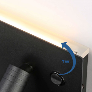 Lampada da lettura con porta USB "Kerta" (destra) - Doppia illuminazione - 3W+7W