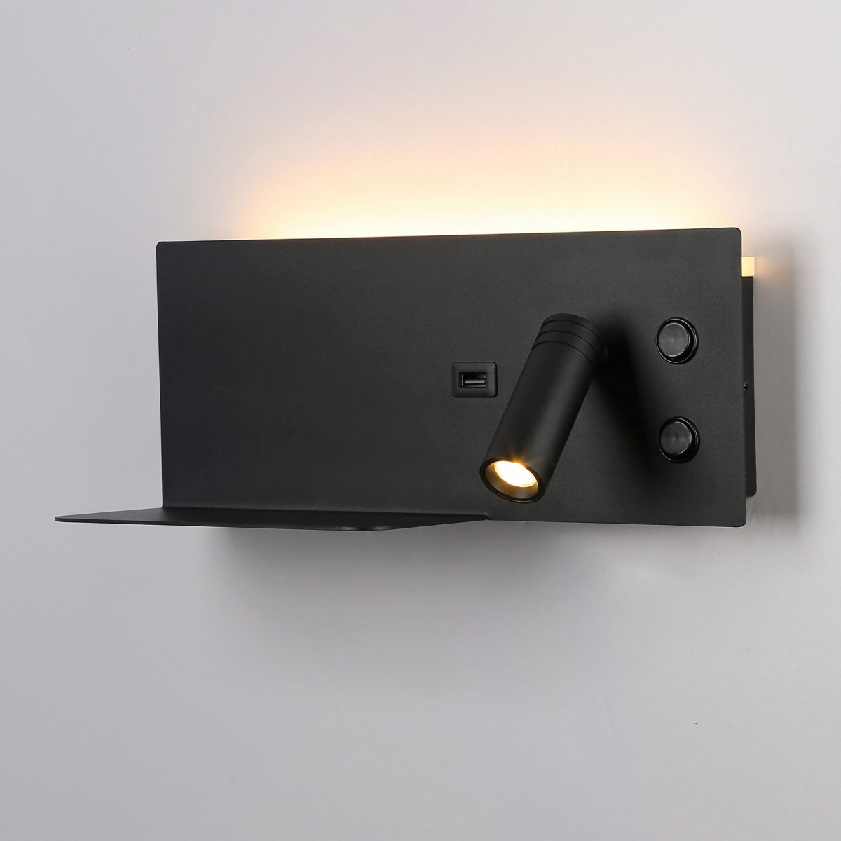 Lampada da lettura con porta USB "Kerta" (destra) - Doppia illuminazione - 3W+7W