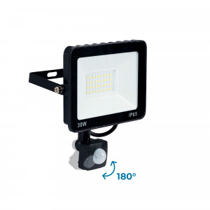 Faro LED esterno con sensore di movimento PIR - 30W - IP65 - 6000K