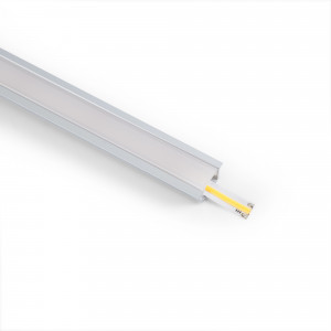 Profilo in alluminio da incasso per striscia LED ≤ 15 mm - 18,5x12 mm - 2 metri