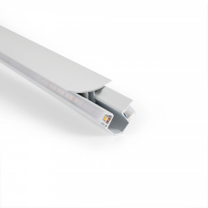 Profilo angolare in alluminio - Doppia striscia LED - 38,7x39 mm - 2 metri