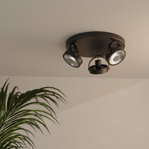 Triplo faretto da soffitto orientabile "IRIS 3" + 3 lampadine AR111