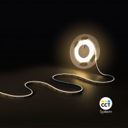 Striscia LED COB 24V DC CCT - Emissione laterale - 12W/m - 10mm - IP20 - Taglio 5cm - Rotolo da 5 metri