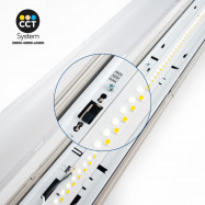 Plafoniera stagna LED / Luce di emergenza - CCT - 150cm - Collegabile - 55W - IP65