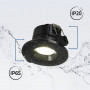 Downlight LED 6W CCT - Dimmerazione TRIAC - Ø68mm - IP65 - Nero