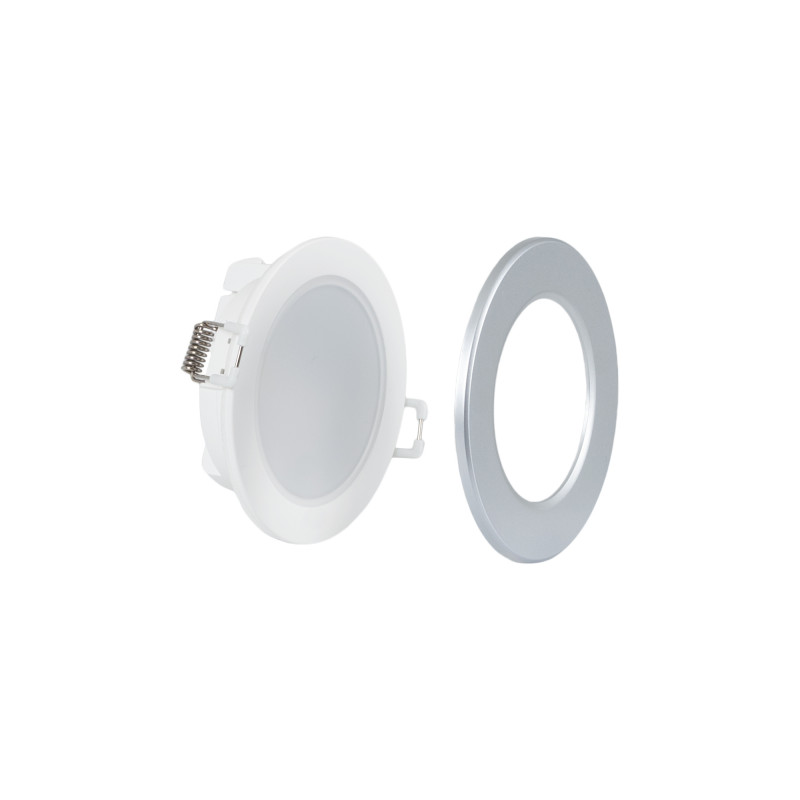 Kit downlight LED per esterni 5W - IP65 - 4000K + anello intercambiabile - TRIAC dimmerabile - Ø68mm