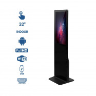 Totem pubblicitario per interni LCD 32" Full HD - Touch - Android - 4GB + 32GB