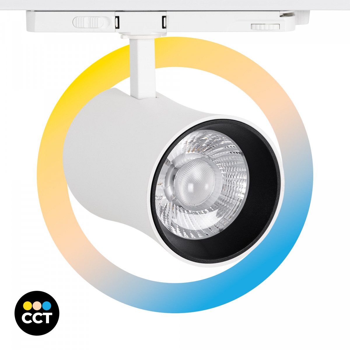 Faretto LED architettonico a binario trifase - CCT - 40W - CRI 90 - Driver KGP