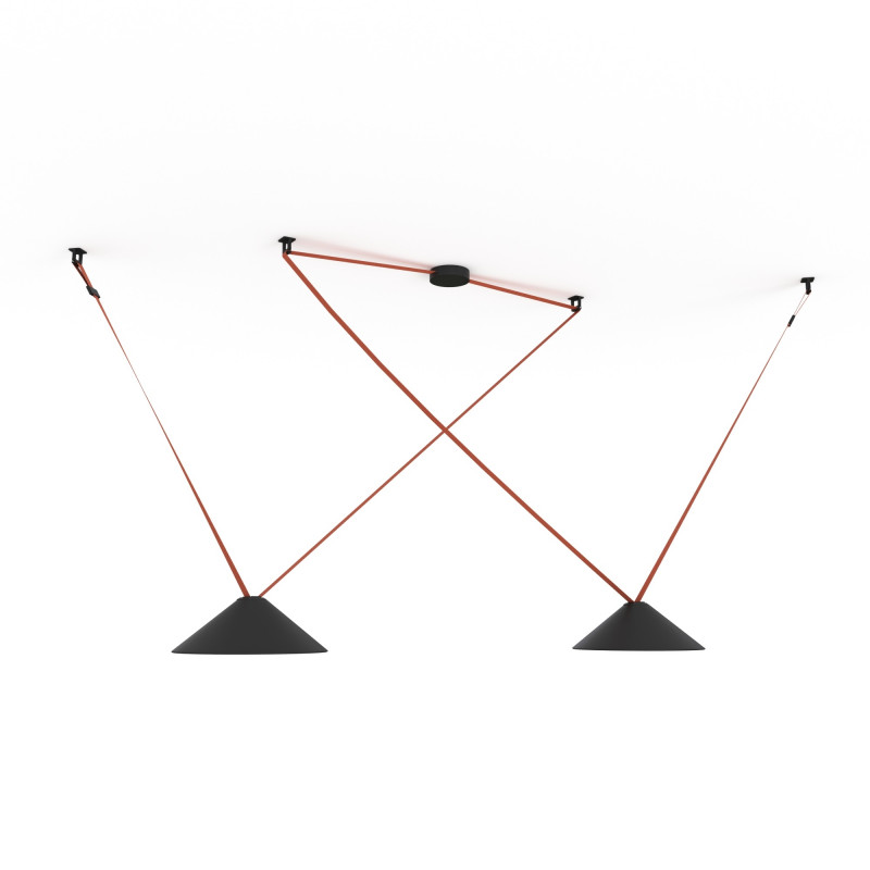 Lampada configurabile "Axia 2" - KIT 2 lampade 12W a parabola + nastro elettrico tessile + accessori