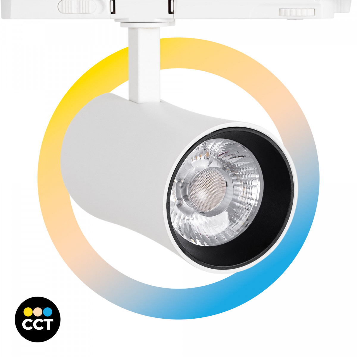 Faretto LED architettonico a binario trifase - CCT - 20W - CRI 90 - Driver KGP