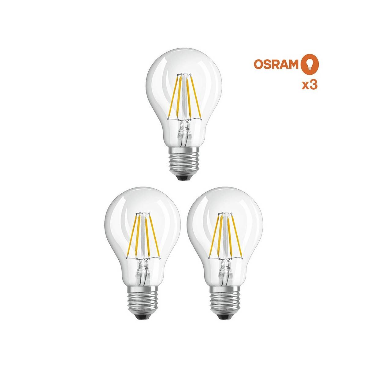 Acquista Una Confezione Di 4 Lampadine LED OSRAM E27 A60 6,5W Trasparenti