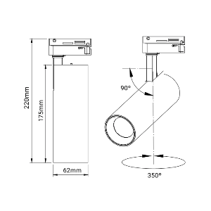 CCTSystem enkelfasige 15W LED trackspots