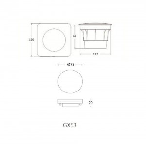 FUMAGALLI CECI 120 GX53 3W vloerinbouwarmatuur