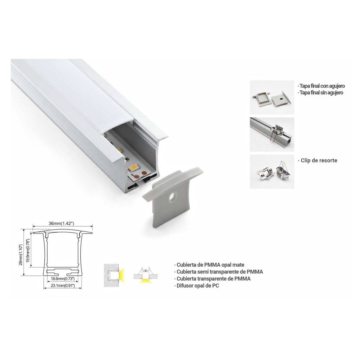 Aluminium profiel voor LED strip