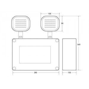 Industriële LED Noodverlichting Dubbel 2x6W IP65