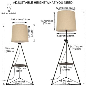 afmetingen vloerlamp